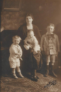 Grandma Rowe with Sons, Jack, Tom and Harrison (L to R)